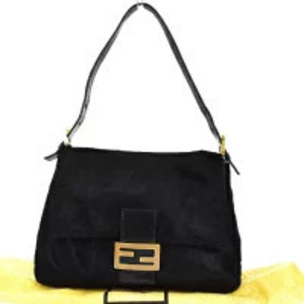 Fendi Mamma Bucket Shoulder Bag Black Calfskin Leather